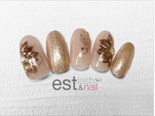 エストラッシュアンドネイル 銀座店(est lash&nail)/ゴールドフラワーネイル