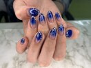 キラキラブルーネイル♪