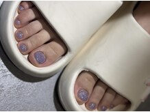 ネイルアン 下中野店(Nail Ann)/パープルラメフットネイル