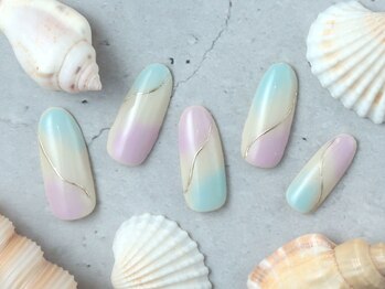 ネイルアンドアイラッシュスタジオ シュシュ(chouchou)/春パステル×ミラーうねうね