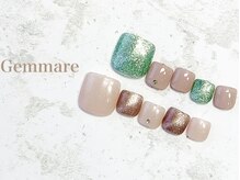 ジェンマーレ 二子玉川店/人気赤ニュアンスフットネイル