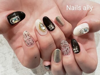 ネイルズアリー 立川店(Nails ally)/ツイード×ストーン