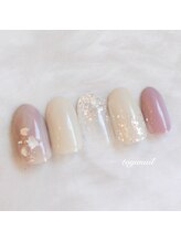 たゆ ネイル(たゆnail)/キラキラベージュネイル