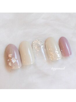 たゆ ネイル(たゆnail)/キラキラベージュネイル