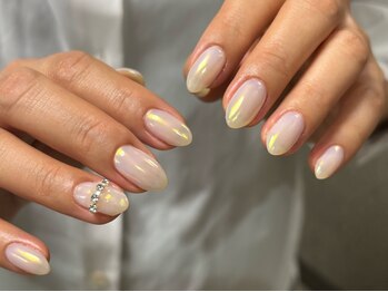 ネイルサロンアンドスクール ミュー(Nail Salon & school mieux)の写真/何度でもオフ無料で、２回目以降も通いやすい！フィルイン一層残し/長持ち&取れないパラジェル使用でモチ◎