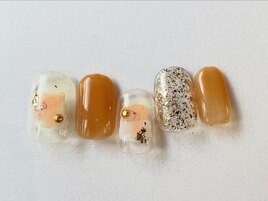 オレンジニュアンスネイル