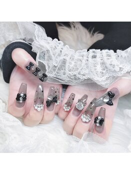 ベティネイル アイラッシュ(Betty Nail)/クリアブラックバレエコアネイル