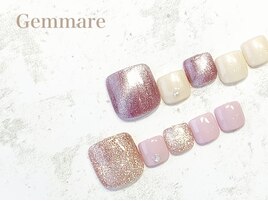 人気赤ニュアンスフットネイル