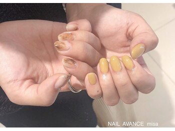 ネイル アヴァンス あべのルシアス店(Nail AVANCE.)/くすみイエロー 松村