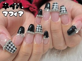 千鳥格子ネイル