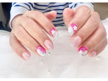 ジョアネイル(JOA Nail)/春ネイル*変形グラデ*ラメ