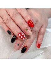 桜ネイルサロン/赤いネイル