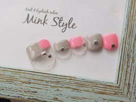 グレー×ピンク　フット