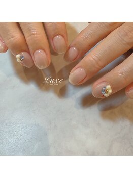 ネイルサロンリュクス (nailsalon Luxe)/マグ×コットンパールの冬ネイル