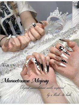 バロン 平塚店(BARON)の写真/トレンドもお任せ！流行りのワンホンネイルも得意★手描きアートも◎持ち込み大歓迎なのでお好きなアート♪