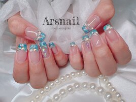 ブルーフレンチネイル