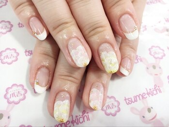 ネイルサロン 爪吉/フレンチ×フラワーネイル☆