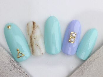 ネイルサロン あかねいろ/秋冬ネイル 天然石アート