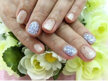 プルミエ ネイル(Premier Nail)/ホロ入りクリアブルー＆シルバー