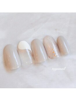 たゆ ネイル(たゆnail)/グレージュマグネットネイル