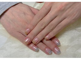 ゴールドとシルバーラメグラデ