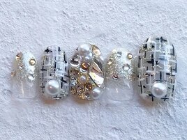 くすみカラー　ツイード