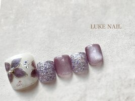 紫陽花マグネットフットネイル