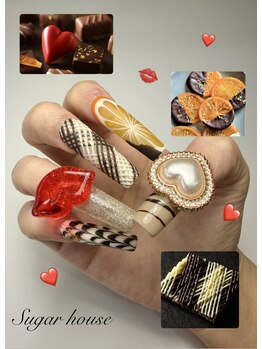 バレンタインネイル