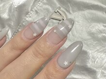 ジェミーネイル シンジュク(Jemiy nail shinjuku)/【Aoi】グレーボーダー¥8900
