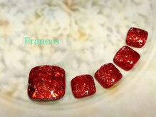 フランセス(Frances)/ホロ埋め尽くしフットネイル