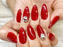 ルーナ(Runa)/赤ワンカラーネイル【¥5940】