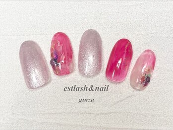 エストラッシュアンドネイル 銀座店(est lash&nail)/マーブルマグネットネイル