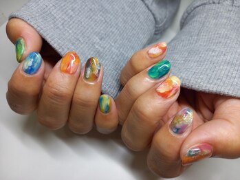 リアン 大宮(Rian)/マーブル/絵画ネイル/ニュアンス