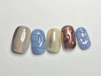 ぷっくりチェックニュアンス