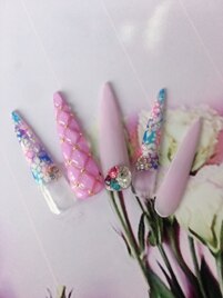 紫陽花とタイダイネイル