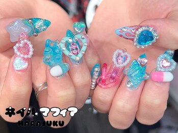 ネイルマフィア 原宿(NAIL MAFIA)/キラキラクリアバービーネイル☆