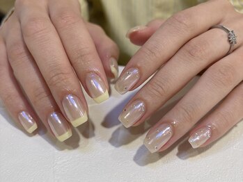 ネオリーブシェリエ 浅草店(Neolive cherie)/春色イエローオーロラフレンチ