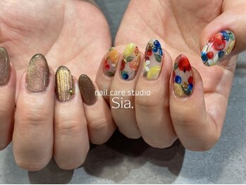 ネイルケアスタジオ シア(Sia)の写真/貴方の「理想」が見つかるサロン！パーツもカラーも種類も豊富にご用意。諦めていたデザイン教えて下さい☆