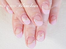 ネイルサロン ブランシュール(Nail Salon Blancheur)/【ホロ花ラインフレンチ】