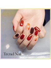 トレンドネイルスタジオ(Trend Nail Studio)/2色ワンカラー+アート追加２本