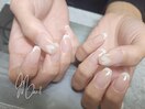 白フレンチ×ハート