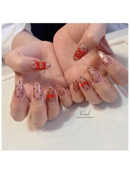 ハートドット×リボンネイル