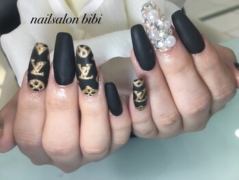 ネイルサロン ビビ(bibi)/ブラックマットコートネイル