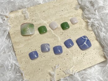 シンプルジェルネイル専門店 バランス(balance)/フット寒色系カラーネイル