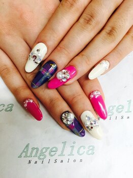 ネイルサロン アンジェリカ(Angelica)/ No.8 チェック柄