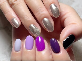 レディグリッター(Lady glitter)/鉄板柄ミラー×カラーグラデ