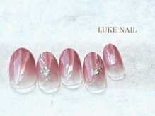 ルークネイル(LUKE NAIL)/ピンクグラデーションビジュー