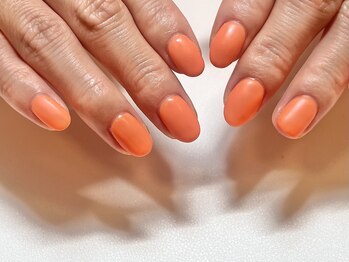 オレンジマットネイル