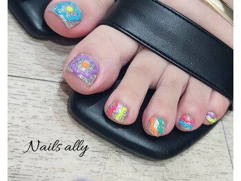 ネイルズアリー 立川店(Nails ally)の写真/フット持ち込みデザイン★豊富なネイルカラー・ネイルパーツをご用意/立川ジェルネイル/立川ネイル