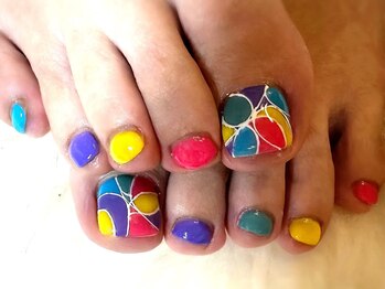 アミュリー ネイル アトリエ(Amury nail atelier)/カラフル ちぐはぐ シンプル